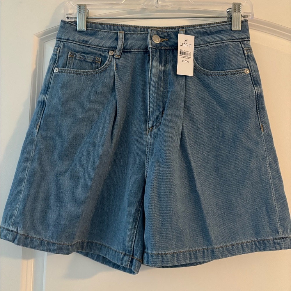LOFT A- line trouser Jean denim Shorts